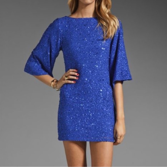 Alice + Olivia Sparkling Blue Mini Dress